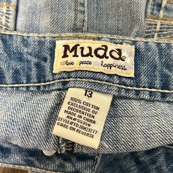 Vintage Mudd Y2K 2000's Low Rise Denim Mini Skirt Fray Hem Destroyed distressed - Picture 8 of 12